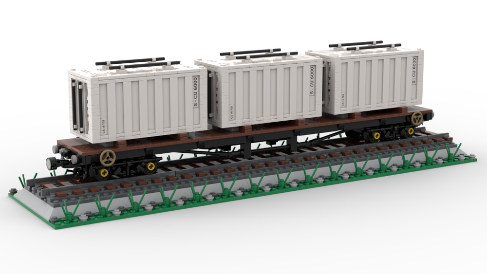 Lego BR 30 Ton Bogie Bolster Wagon (Crate Carrier) (8-Wide)