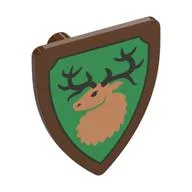 Shield Triangular with Forestmen Deer Head, Black Border Print