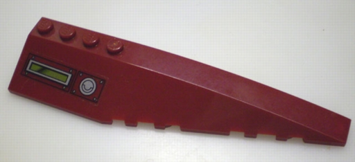 Lego Wedge 12 x 3 Right with Lime Panel and Filler Cap Pattern (Sticker) - Set 7476
