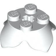 Lego Plant, Leaves, Round 2 x 2 x 2/3 with + Axle Hole and 4 Leaf Extensions / White