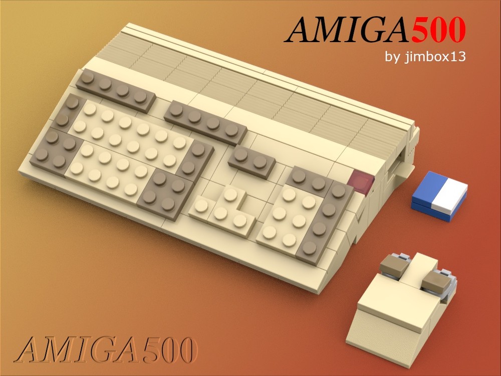 Lego Amiga 500 Computer with Mouse and Disk