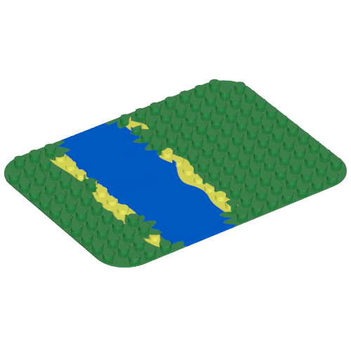 Lego Duplo Baseplate 12 x 16 with Blue River Print / Green