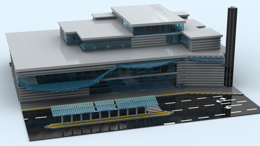Lego Large modern train station