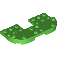 Lego Plate Round Corners Double 4 x 8 with 2 x 2 Cutout and 2 x 8 Raised Studs, Reduces Nubs / Bright Green