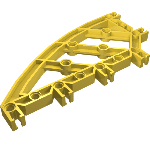 Lego Znap Beam 16, 14 Holes, Curved / Yellow