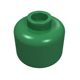 Minifig Head [Plain] [Hollow Stud] / Green