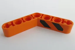 Technic, Liftarm, Modified Bent Thick 1 x 7 (4 - 4) with Black and Orange Danger Stripes Pattern Model Right Side (Sticker) - Set 42071