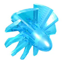 Jet Engine Fan with 10 Blades and Technic Pin / Trans-Light Blue