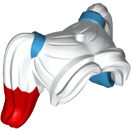 Lego Hair Pigtails High, Long Bangs, Hole on Top, Medium Blue Hair Ties, Red?Blue Painted Tails