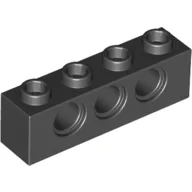 Technic Brick 1 x 4 [3 Pin Holes] / Black