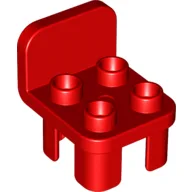 Duplo Chair with 4 Studs and Rounded Back / Red