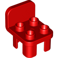 Lego Duplo Chair with 4 Studs and Rounded Back / Red