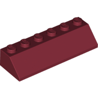Lego Brick Sloped 45° 2 x 6 / Dark Red