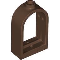 Lego Window 1 x 2 x 2 2/3 with Rounded Top / Brown