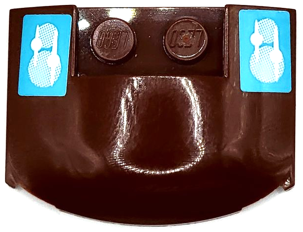 Lego Wedge 3 x 4 x 2/3 Triple Curved with Medium Azure Headlights Pattern (Stickers) - Set 41319