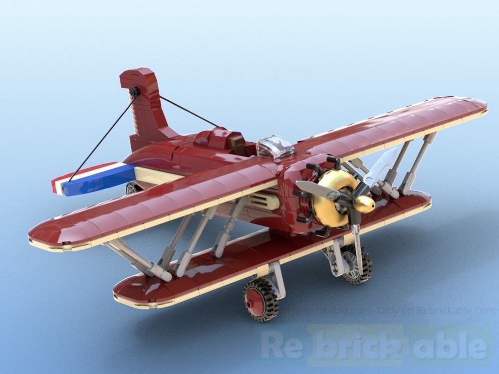 Lego Dark Red Biplane