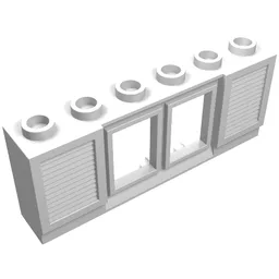 Window 1 x 6 x 2 with Shutters / White
