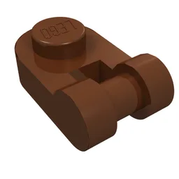 Plate Special 1 x 1 Rounded with Handle / Reddish Brown
