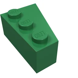 Brick Wedged, Angled 3 x 2 Left / Green