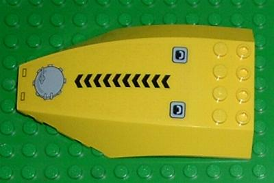 Lego Windscreen 10 x 6 x 2 Curved with Black Chevrons and Hatch Pattern (Sticker) - Set 7774