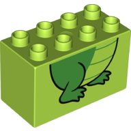 Lego Duplo Brick 2 x 4 x 2 with Crocodile Legs Print