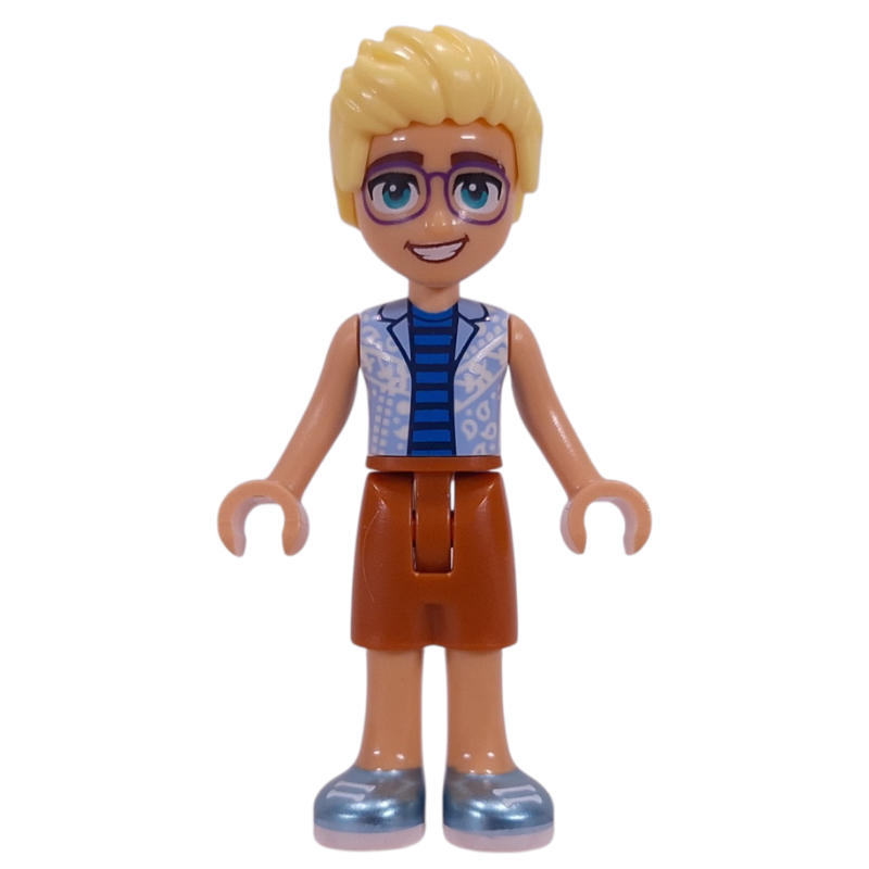 Lego Olly, Bright Light Blue Shirt, Dark Orange Shorts
