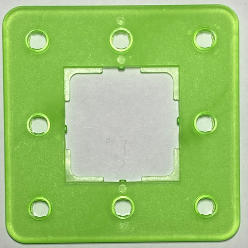 Lego Clikits Frame, Square 3 x 3 with 8 Holes / Trans-Light Bright Green