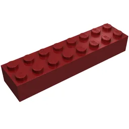 Brick 2 x 8 / Dark Red