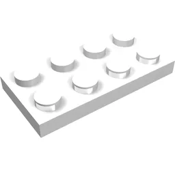 Plate 2 x 4 with Electric Contacts / White