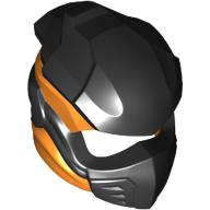 Lego Helmet, Ninja with Wraps Orange Pattern / Black
