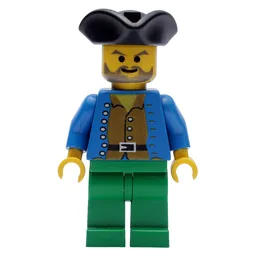 Pirate - Brown Shirt, Green Legs, Black Tricorne