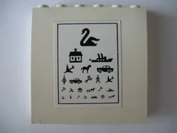 Brick 1 x 6 x 5 with Eye Chart Pattern (Sticker) - Set 231-1