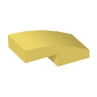 Brick Curved 2 x 1 No Studs [1/2 Bow] / Bright Light Yellow