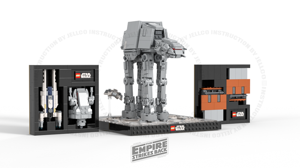 Lego Small Size AT-AT & AT-ACT Dioramas with Two Builds