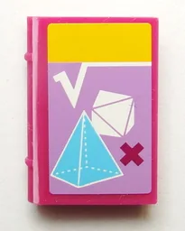 Minifigure, Utensil Book 2 x 3 with Math Textbook with Geometric Figures Pattern (Sticker) - Set 41005