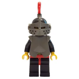 Knight (Breastplate on Black) - Black Legs, Armor, Red Plume, Solid Stud Head
