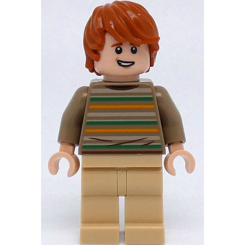 Lego Ron Weasley, Dark Tan Sweater with Green and Orange Stripes