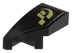 Wedge 2 x 1 x 2/3 Left with Gold 'GT' Gran Turismo Logo Pattern (Sticker) - Set 76923