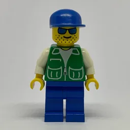 Man, Green Jacket, Blue Legs, Blue Cap, Blue Sunglasses