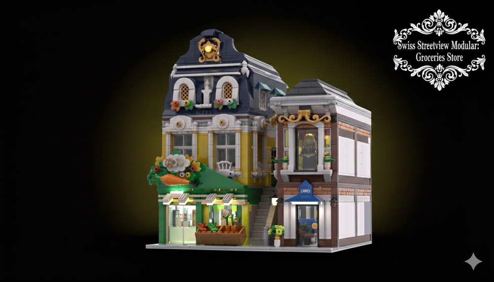 Lego Swiss Streetview Modular: Groceries Store