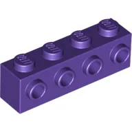 Brick Special 1 x 4 with 4 Studs on One Side / Dark Purple