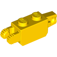 Lego Hinge Brick 1 x 2 Locking with 1 Finger Vertical End and 2 Fingers Vertical End, 7 Teeth / Yellow