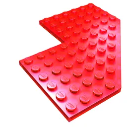 Wedge Plate 10 x 10 with 4x4 Cutout and Cut Corner / Trans-Red