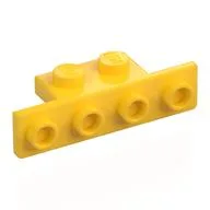 Bracket 1 x 2 - 1 x 4 [Rounded Corners at Bottom, Square Corners at Top] / Yellow