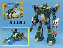 Transformer Cybertronian Jet / Brainstorm using using LEGO Creator 31151: T.rex