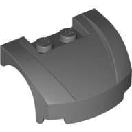 Lego Vehicle Body, Wheel Arch / Mudguard 3 x 4 x 1 2/3 Low Profile, Curved Front / Dark Bluish Gray