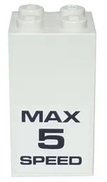 Brick 2 x 2 x 3 with 'MAX 5 SPEED' Pattern on Opposite Sides (Stickers) - Set 8147
