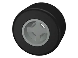 Wheel 8mm D. x 9mm for Slicks, Hole Notched for Wheels Holder Pin with Black Tire Smooth Small Wide Slick (30027b / 30028) / Light Gray