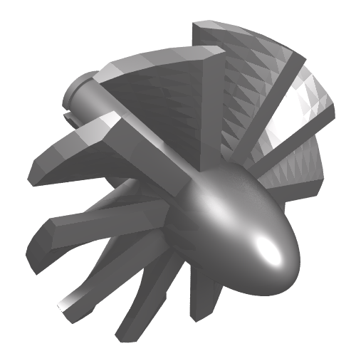 Lego Jet Engine Fan with 10 Blades and Technic Pin / Flat Silver