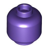 Lego Minifig Head [Plain] [Vented Stud - 2 Holes] / Dark Purple
